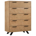 Light Honey Brown 5-drawer Rectangular Chest I192
