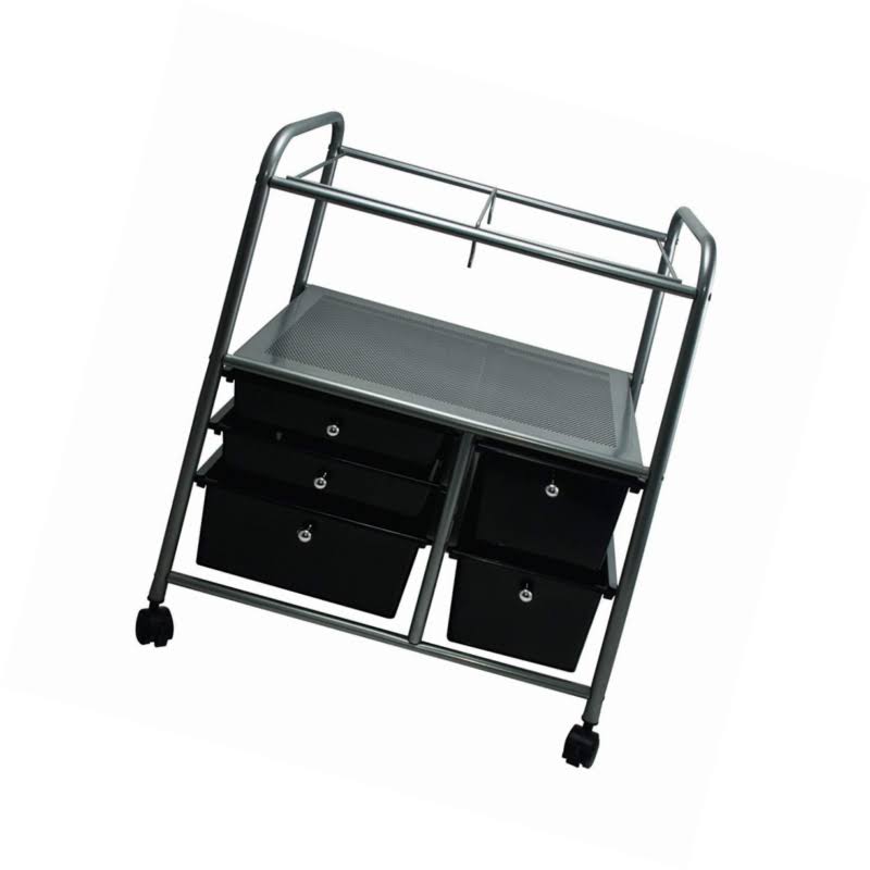 Black File Cart with Five Storage Drawers U3935