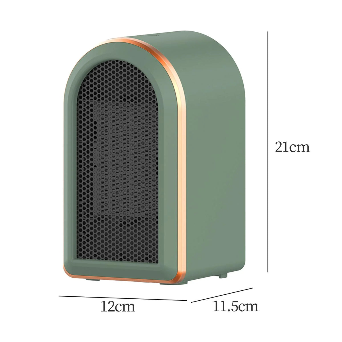 Green Mini Heater Fan with Tip Over Protection I35230