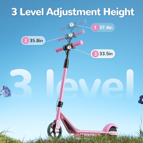 Electric Scooter with Adjustable Speed and Height, Colorful Lights, Double Brake U318083