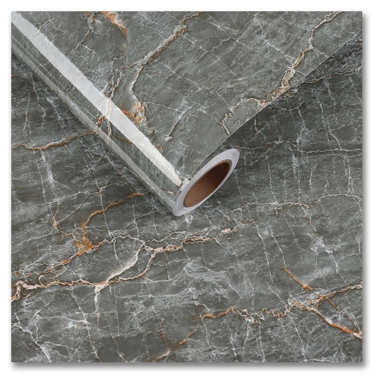 24"x354" Grey Marble Peel and Stick Wallpaper F931