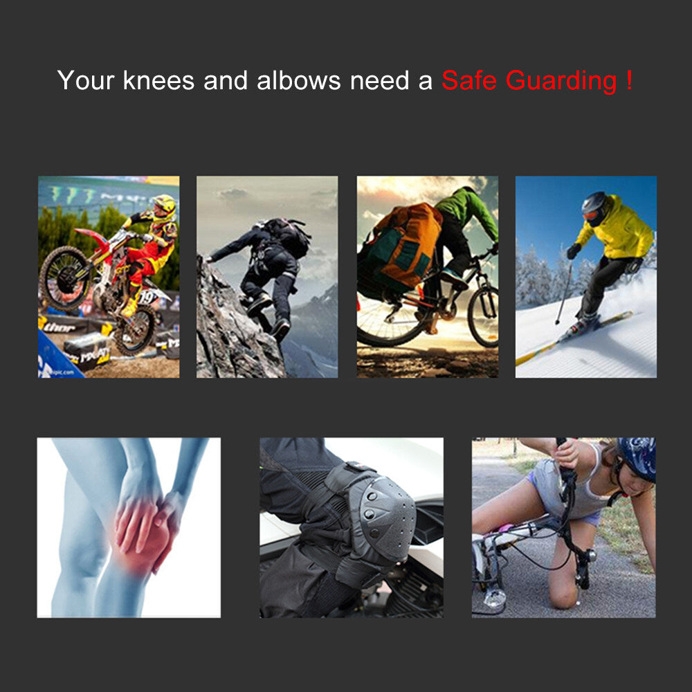 4PCs Cycling Knee Brace and Elbow Guards Protective Pads N38728