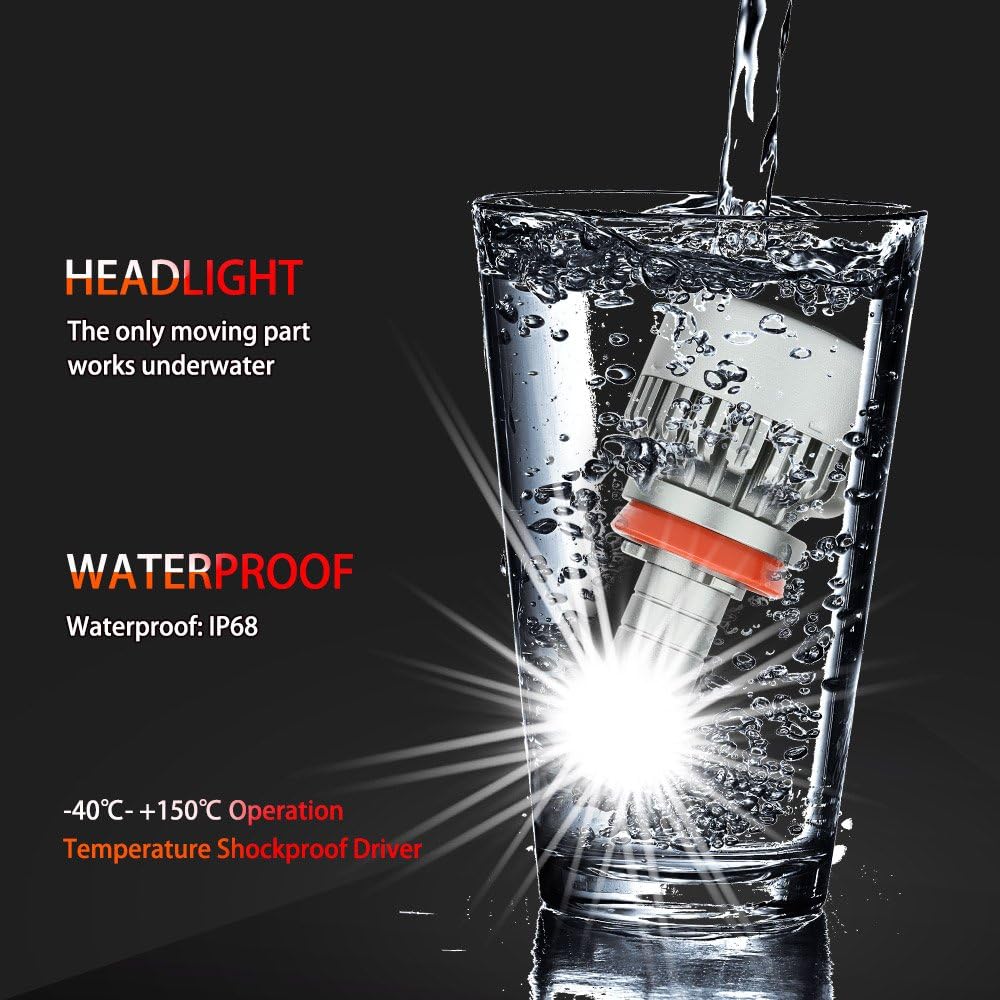 H11 LED Headlight Bulbs 6000K Low Beams Fog Lights Pack of 2 G9736