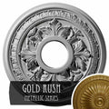 15 3/8x22OD x 4 1/4x22ID x 1 1/2x22P Hand-Painted Gold Ceiling Medallion U83063