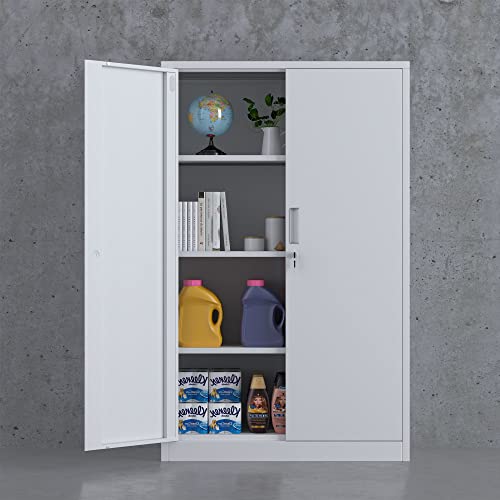 Black 3 Shelf Locking Metal Storage Cabinet F38961
