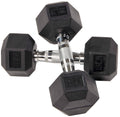 Rubber Encased Hex Dumbbell Pair Black K891774