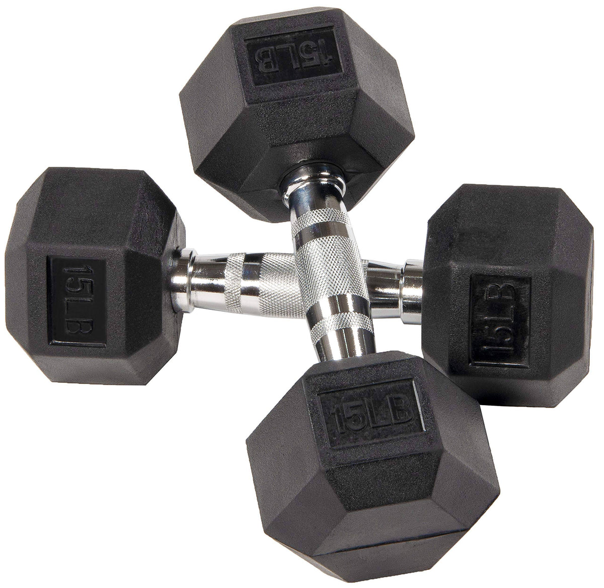 Rubber Encased Hex Dumbbell Pair Black K891774