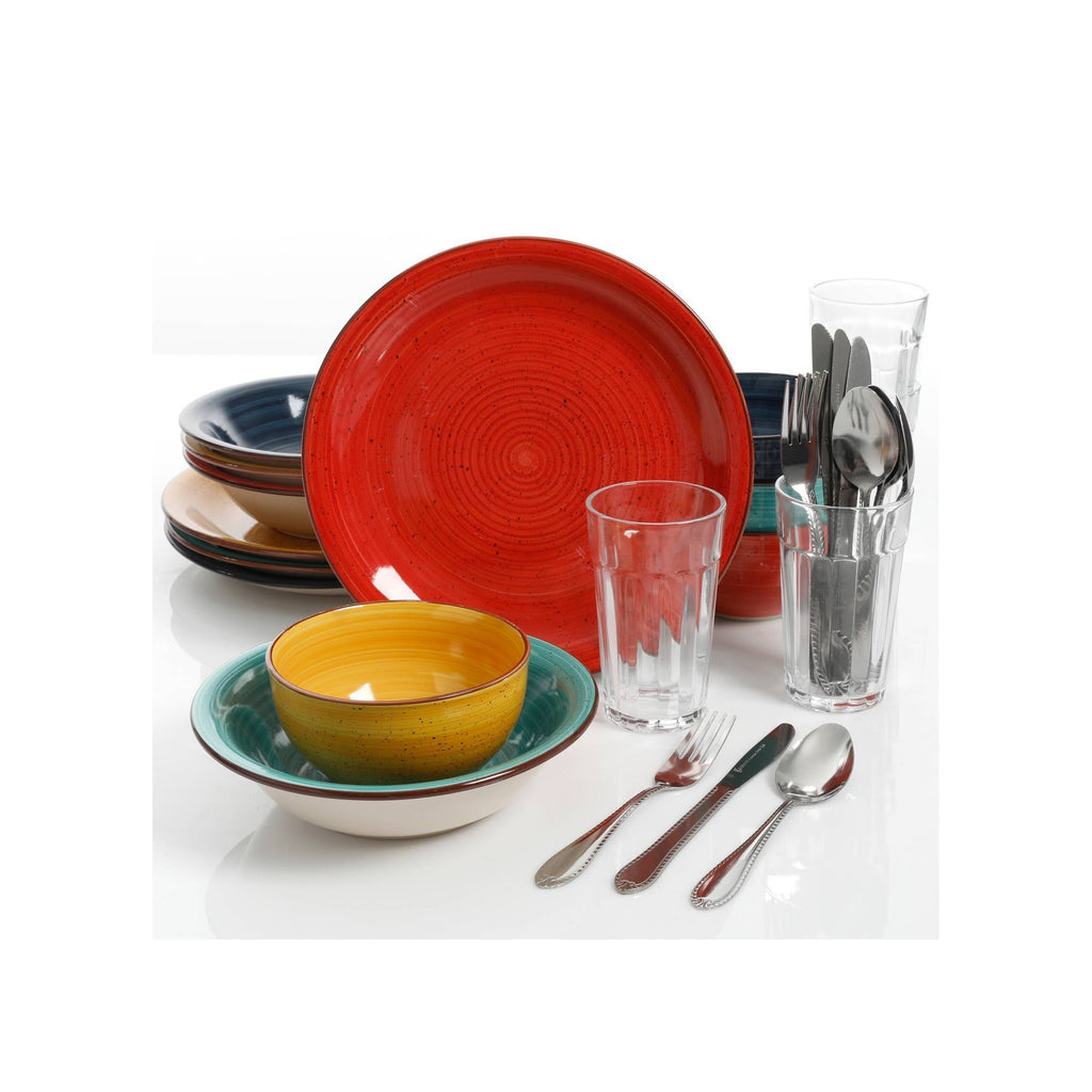 28pc Stoneware Speckle Dinnerware Set T51297