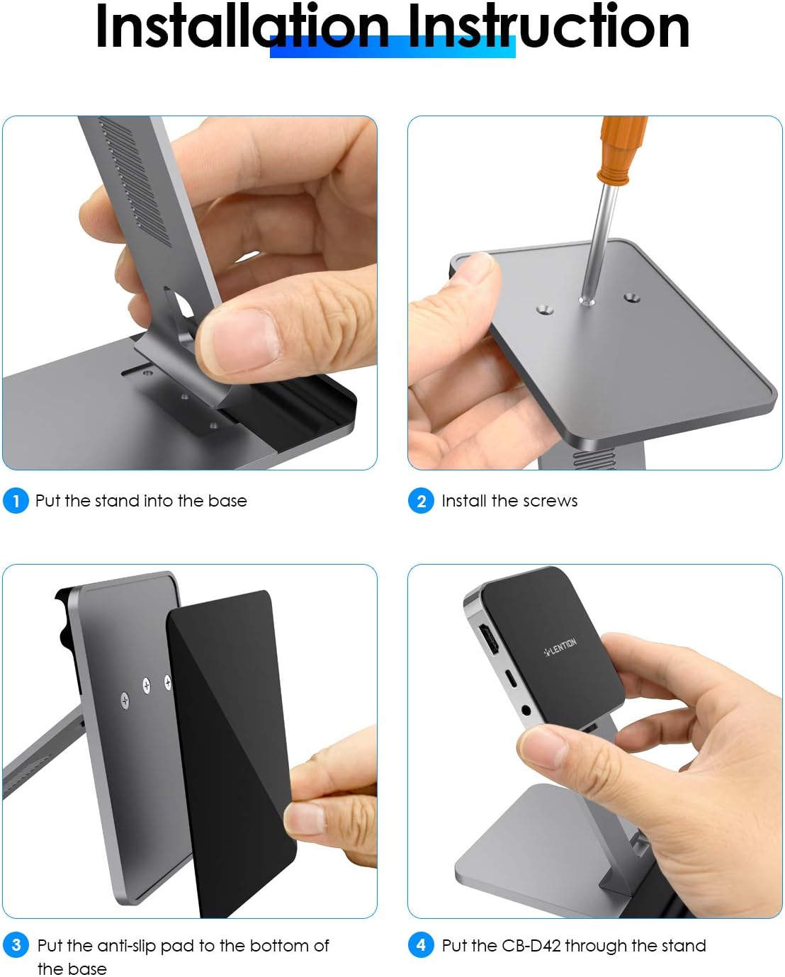 USB C Hub with 4K HDMI, SD Card Reader, USB 3.0 & 60W PD, Black E84880