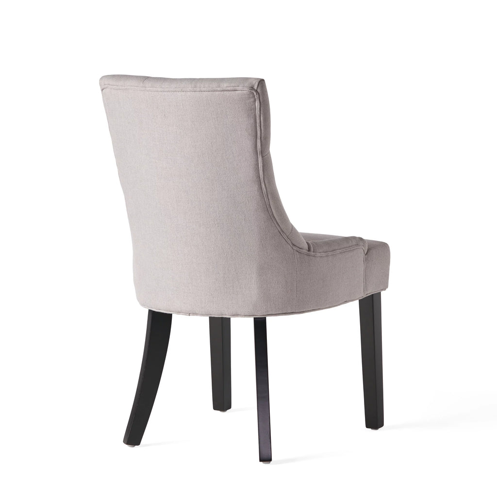 Light Grey Fabric Dining Chair Set of 2 F9993