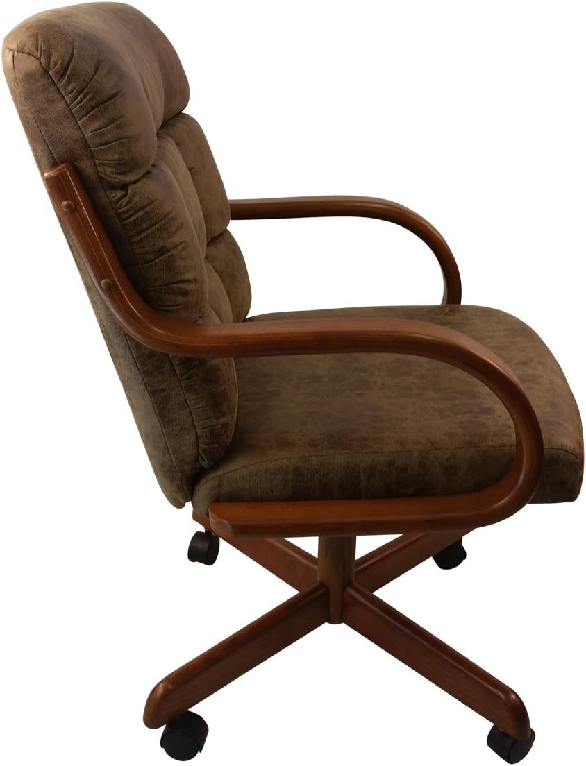 Rawhide Microsuede Swivel Tilt Caster Arm Chair R8232
