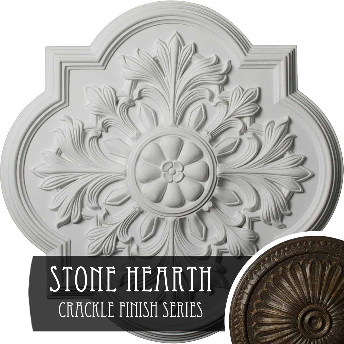 Hand-Painted Stone Hearth Crackle Ceiling Medallion T61317