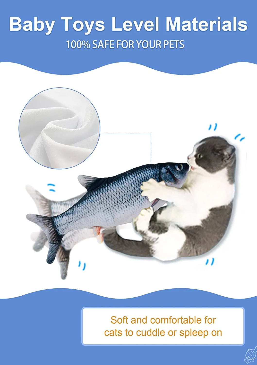 Moving Cat Kicker Fish Toy V2293