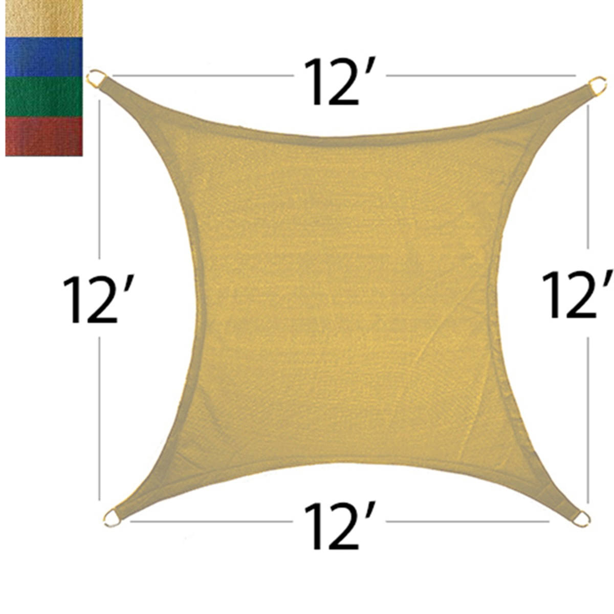 12 ft Quadrilateral Sun Shade Sail I8561
