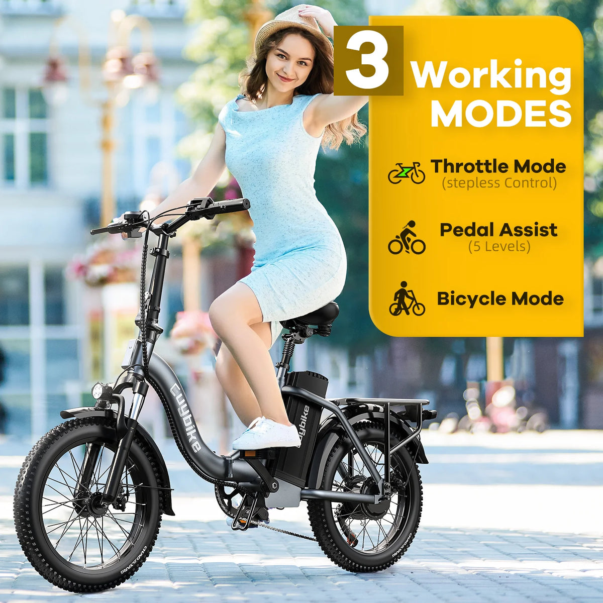 Electric Bike 750W Motor 20 Fat Tire 48V 15Ah Battery G2107