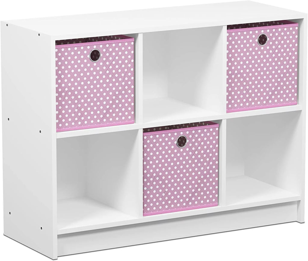 6 Cube Storage Organizer Bookcase with Bins G105