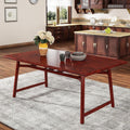 63" Rectangular Wood Dining Table with Metal Legs O166