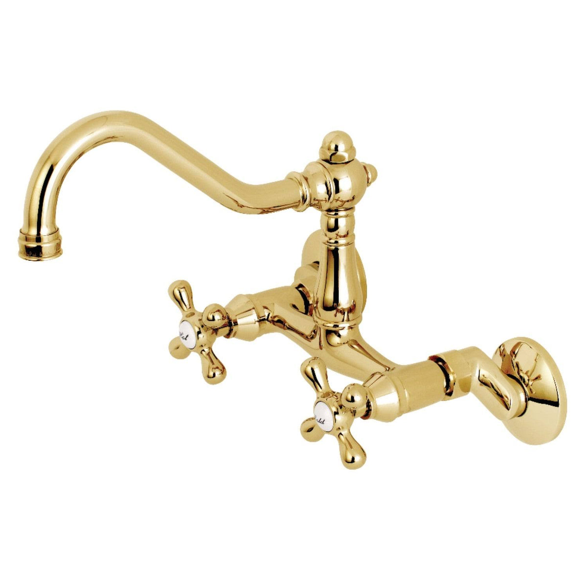 Brushed Brass Adjustable Wall Mount Kitchen Faucet E522