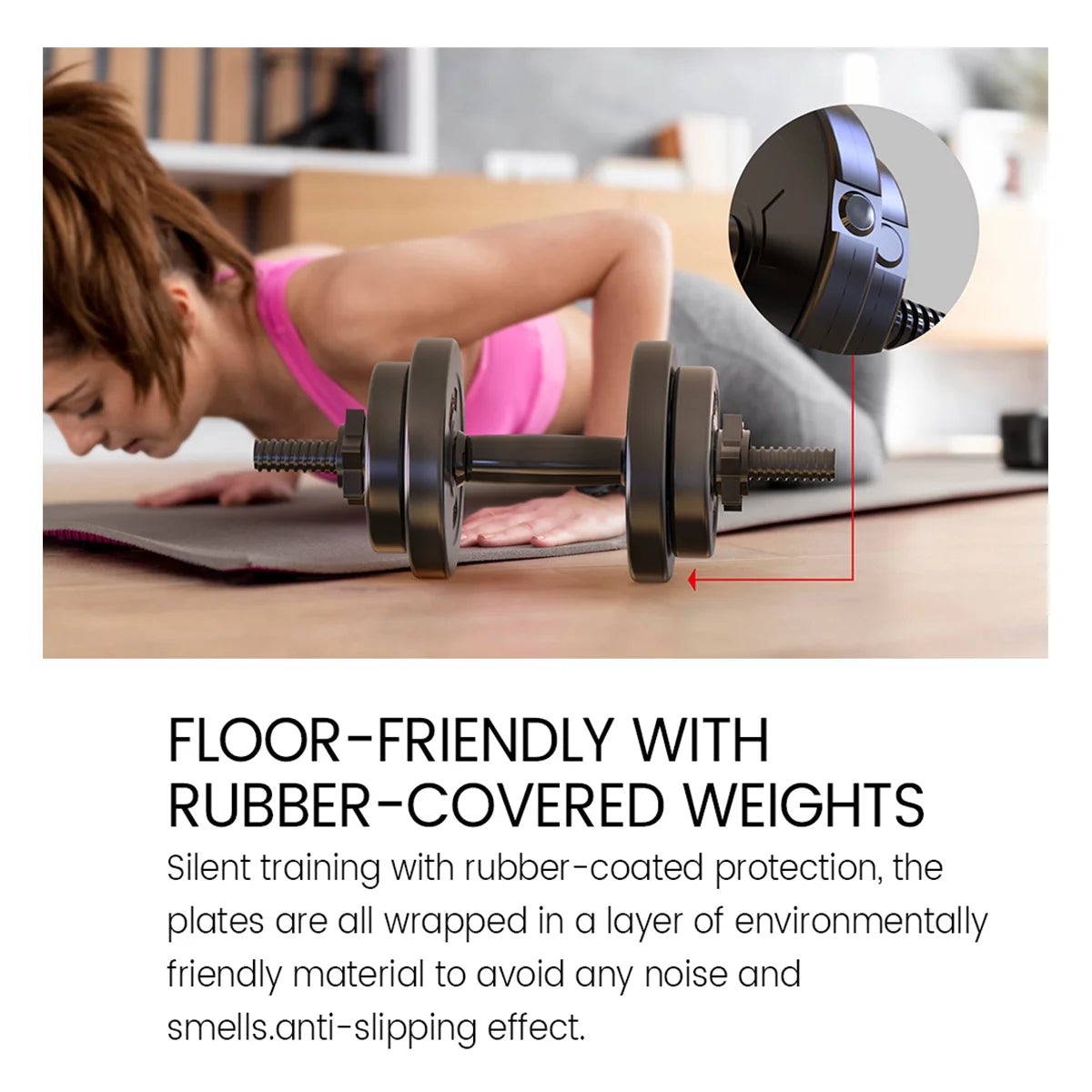 Adjustable Weight Dumbbell Set of 2 20lbs M6092