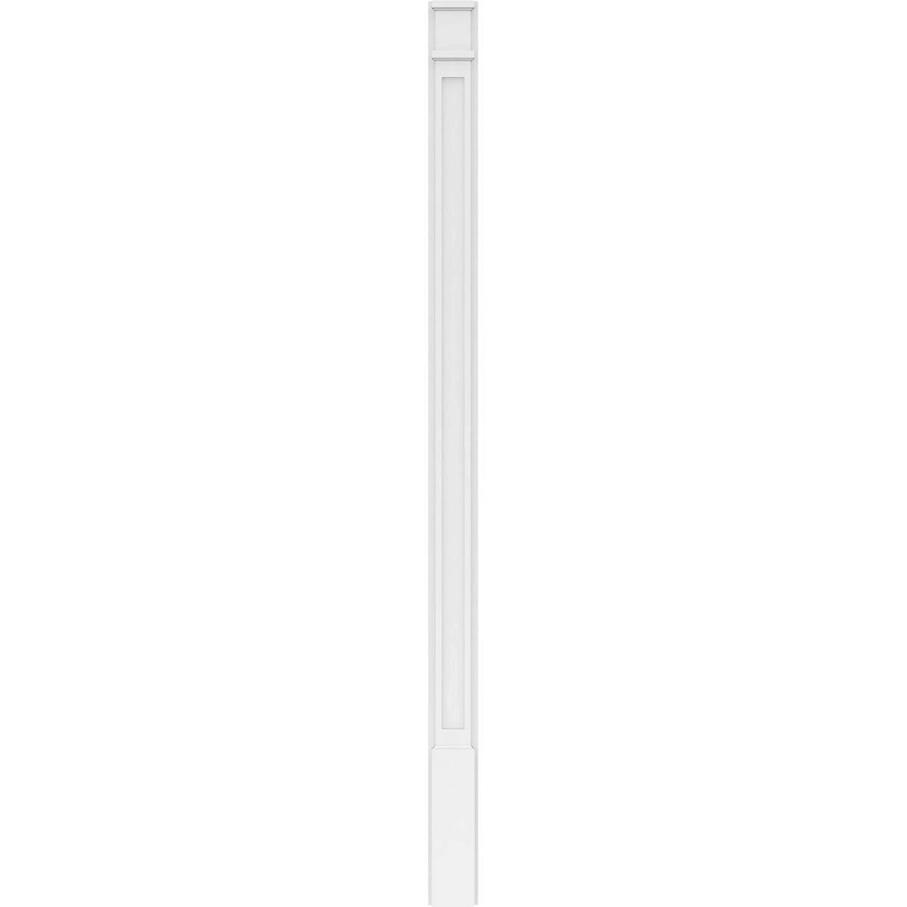 8x22W x 108x22H x 2x22P Flat Panel PVC Pilaster with Decorative Capital & Base (Pair) C6820