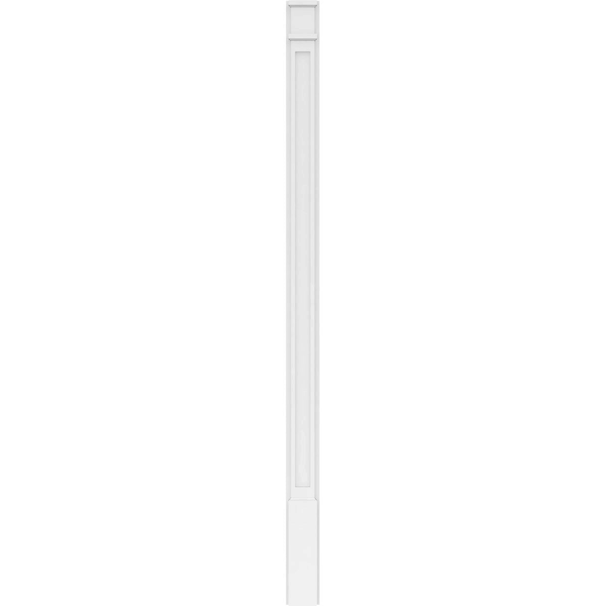 8x22W x 108x22H x 2x22P Flat Panel PVC Pilaster with Decorative Capital & Base (Pair) C6820