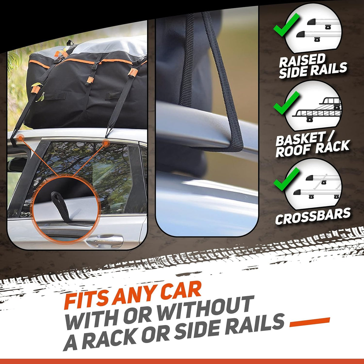19 Cubic Feet Waterproof Car Roof Bag & Rooftop Cargo Carrier T3423