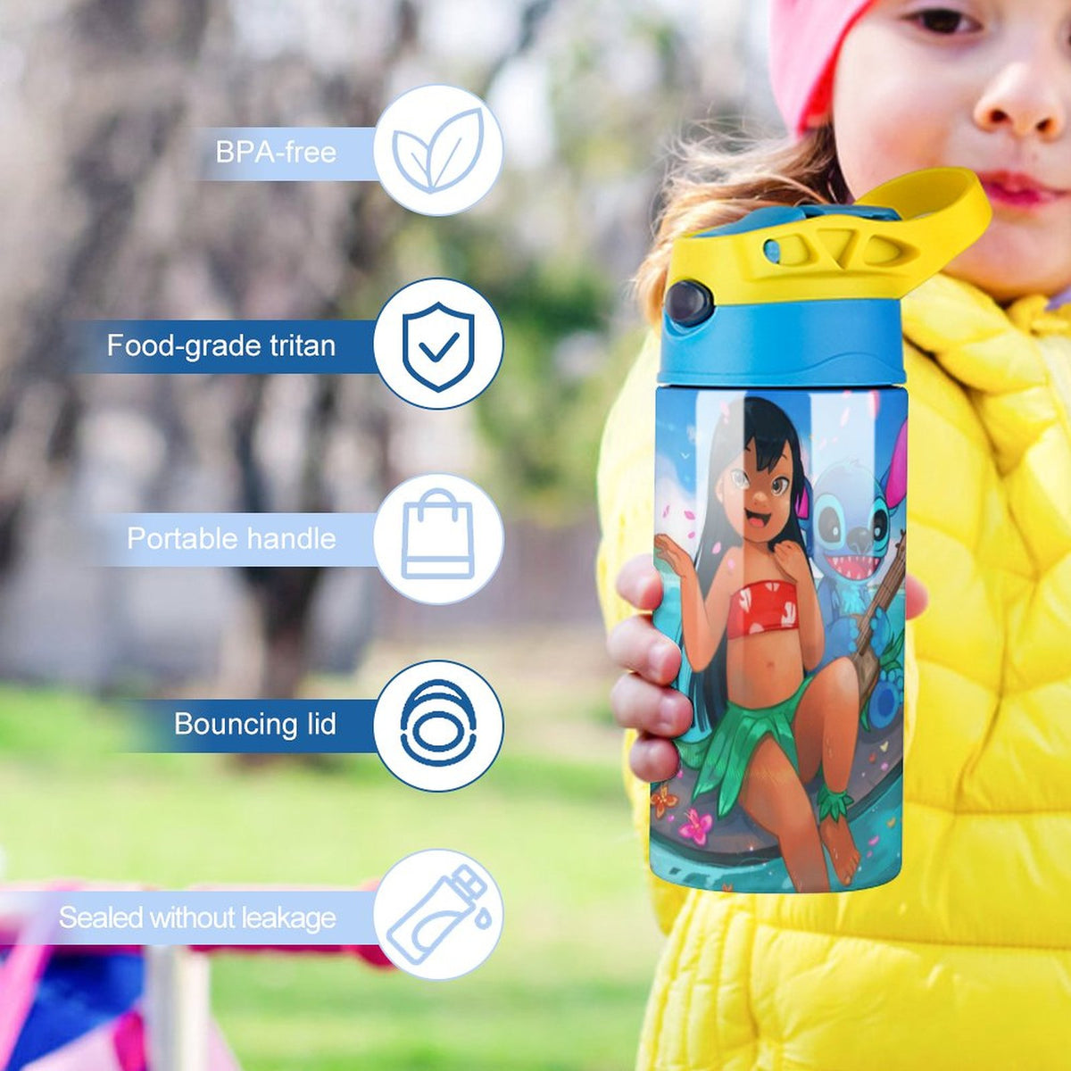 Stainless Steel Vacuum Insulated Water Bottle With Straw Y992