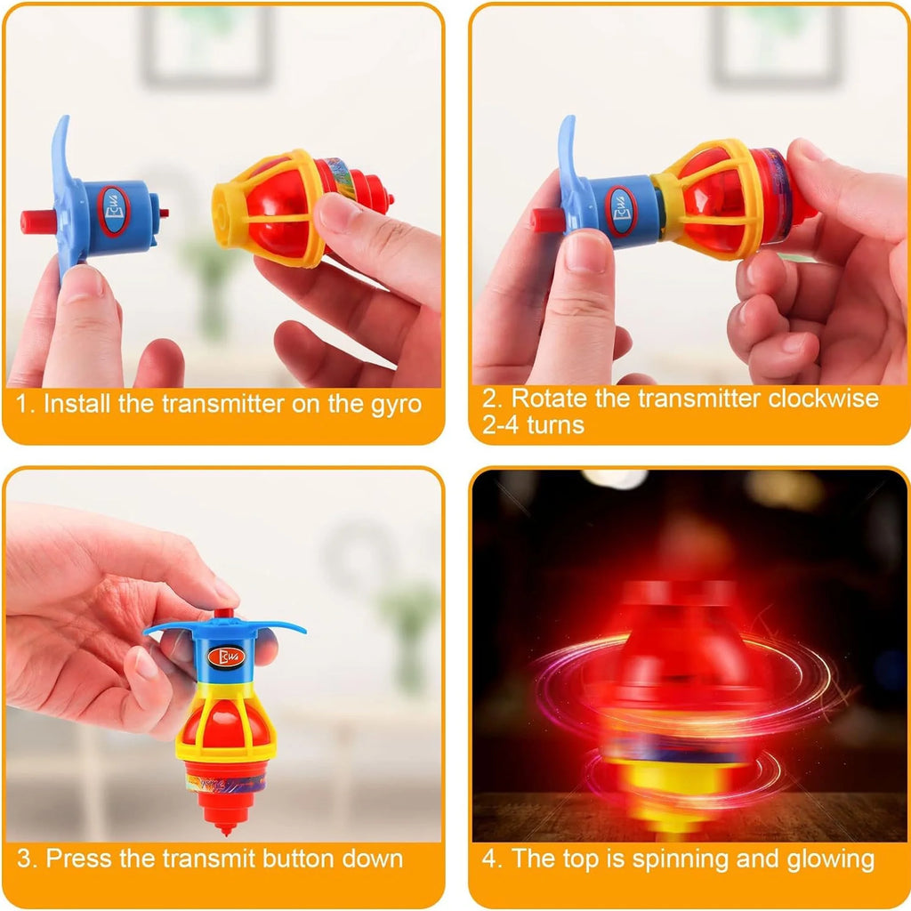 20 Pack UFO Spinning Tops with LED Light Up Flashing Toys Z460566