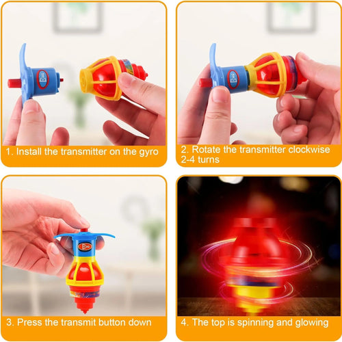 20 Pack UFO Spinning Tops with LED Light Up Flashing Toys Z460566