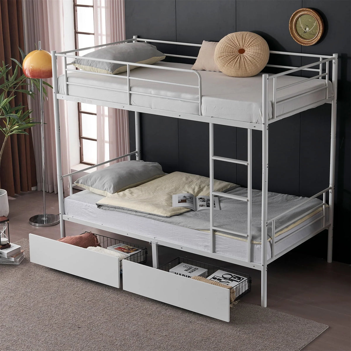 Twin over Twin Steel Bunk Beds T9710