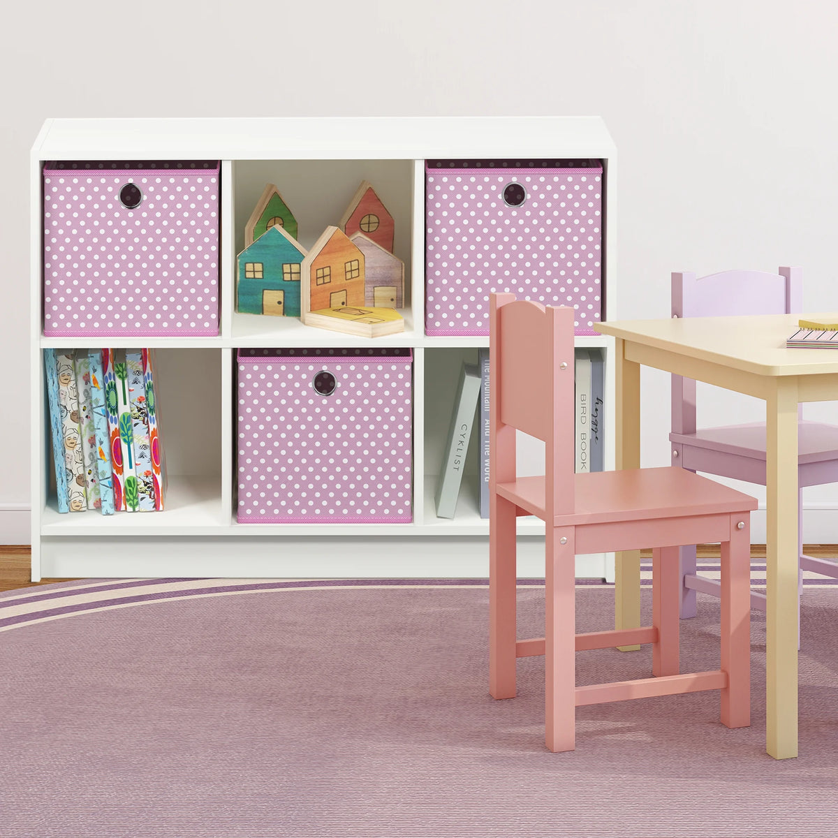 6 Cube Storage Organizer Bookcase with Bins G105