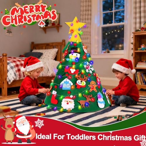 3D DIY Felt Christmas Tree with 20 Hanging Ornaments V7377