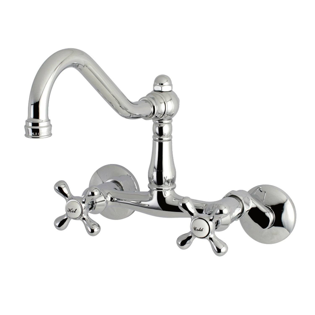 Brushed Brass Adjustable Wall Mount Kitchen Faucet E522