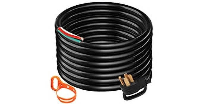 30' 50A RV Power Cord 6/3 + 8/1 AWG NEMA 14-50P to Bare Wire J54751