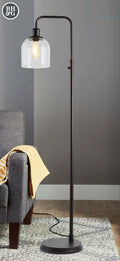 60" 1-Light Black Metal Floor Lamp O455