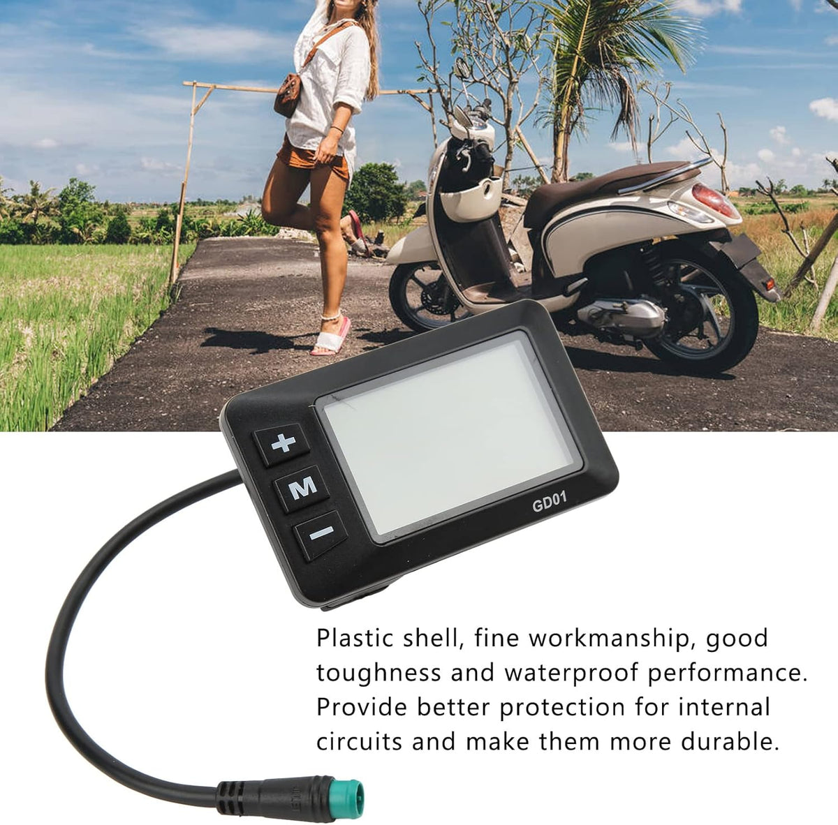 5 Pin Waterproof Speedometer and Odometer with Backlight LCD Display D917