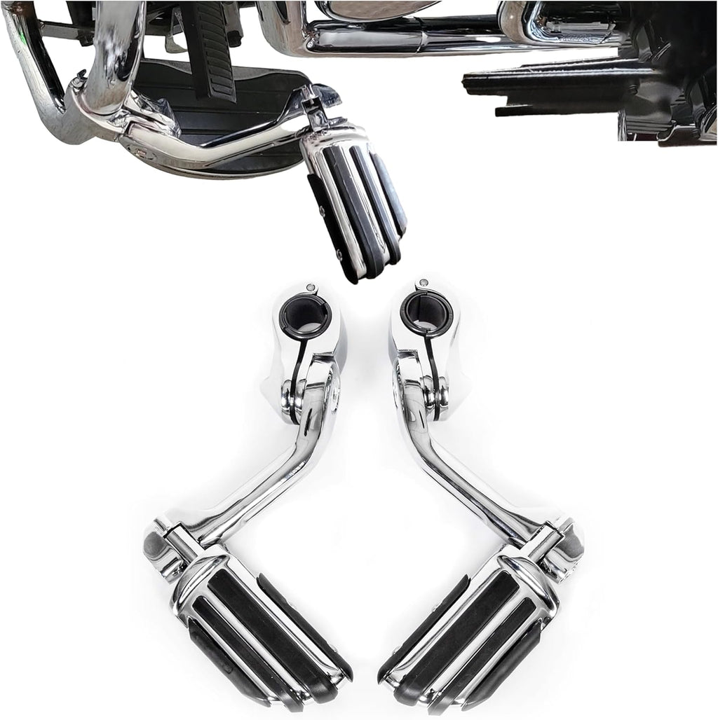 1-1/4" Long Highway Foot Pegs Pedal with Screws for 1.25" Motorcycle Crash Bar Engine Guards Mount Tubing E26193