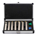 1/2 Shank 7 Pieces Set Indexable Lathe Turning Tool Holder, Nickel Plated Metal Cutting Tools, Pack of 2 F5829