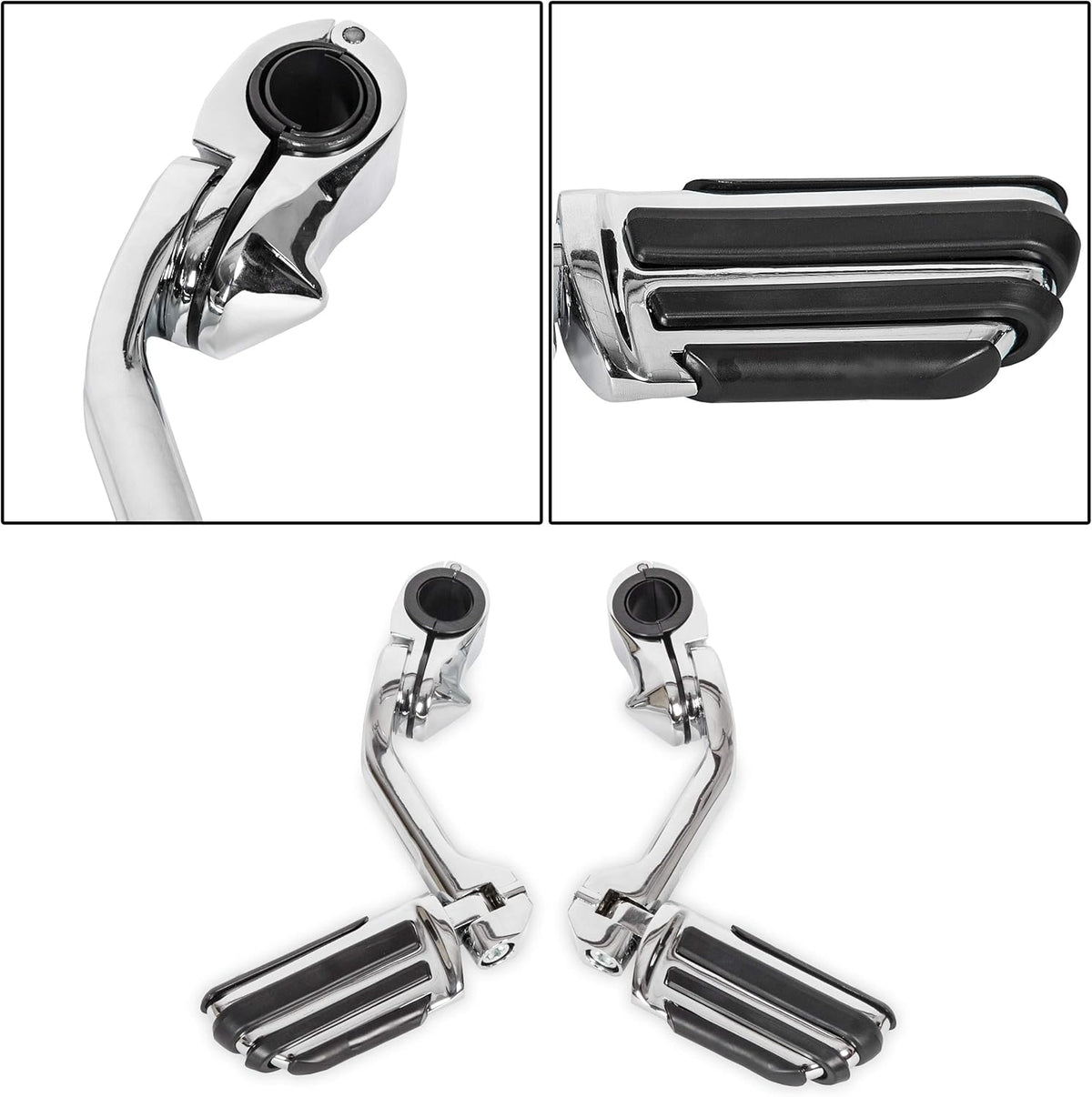 1-1/4" Long Highway Foot Pegs Pedal with Screws for 1.25" Motorcycle Crash Bar Engine Guards Mount Tubing E26193