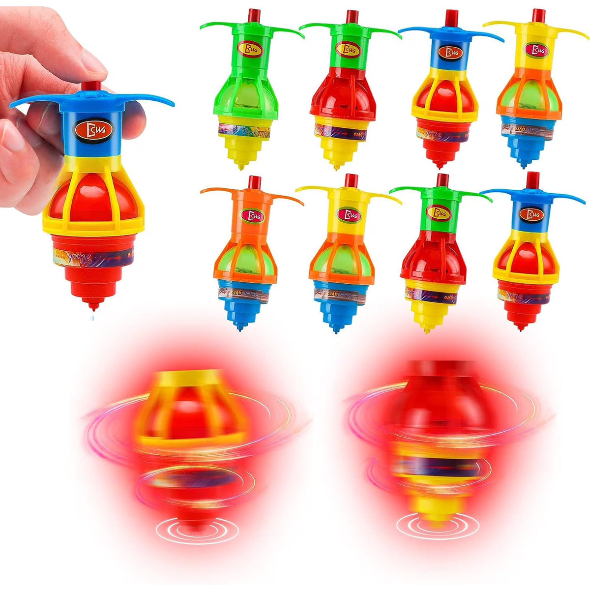 20 Pack UFO Spinning Tops with LED Light Up Flashing Toys Z460566