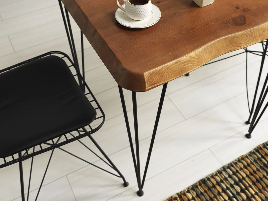 Solid Wood Dining Table with Metal Legs X88468