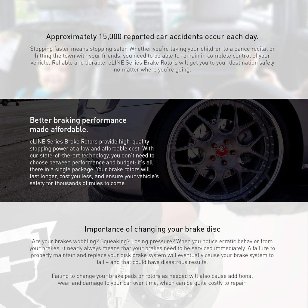 Front Rear Brake Rotors Drilled and Slotted Silver with Semi Metallic Brake Pads T7347