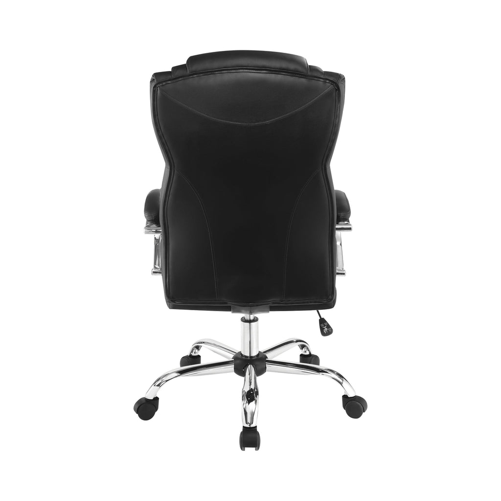Black Upholstered Office Chair with Casters K2803