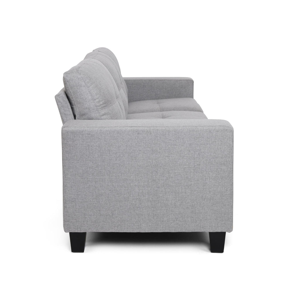 Gray Fabric Tufted 3 Seater Sofa W224
