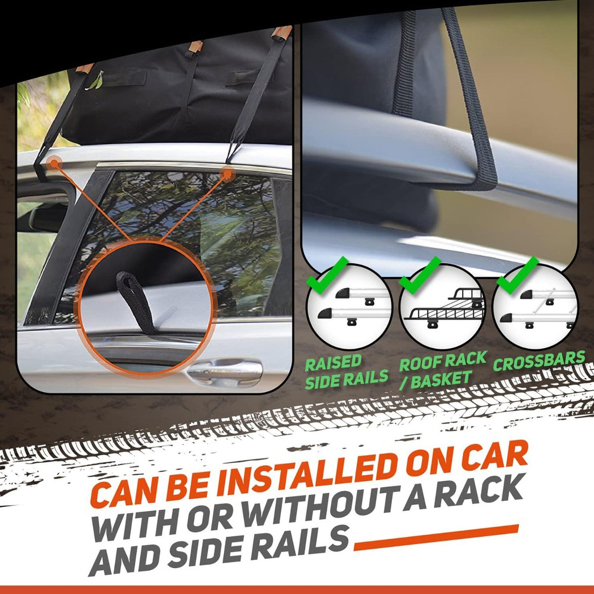19 Cubic Feet Waterproof Car Roof Bag & Rooftop Cargo Carrier T3423