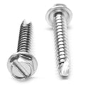 #8-18 x 3/8 Thread Cutting Screw Slotted Hex Washer Head Zinc Plated T600