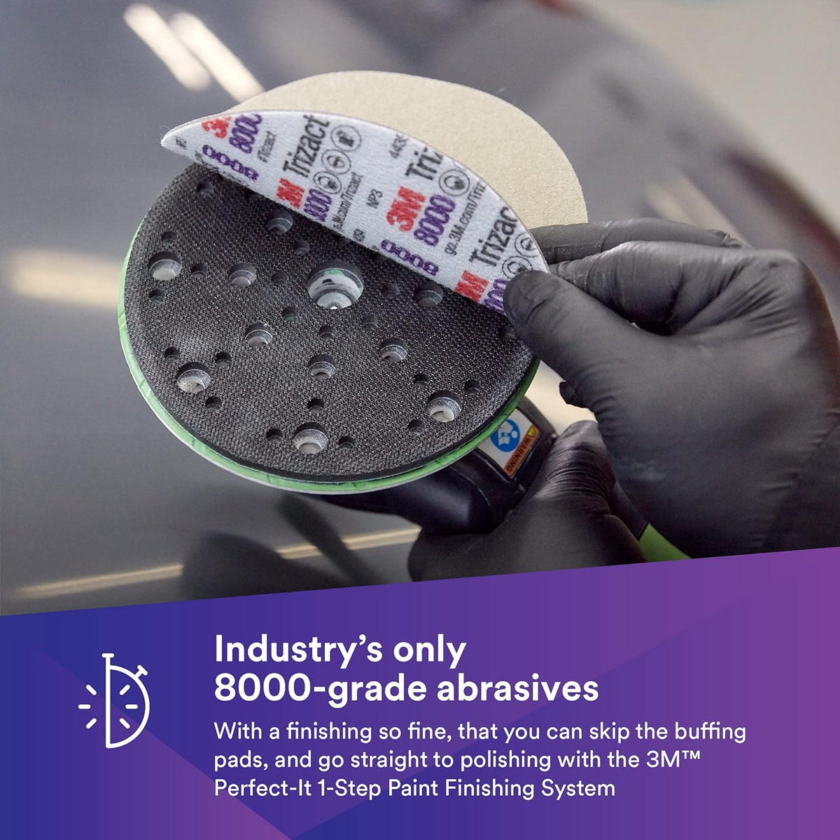 6 in Foam Backing Abrasive Disc, 3000 and 8000 Grade, 10 Discs/Carton V20767