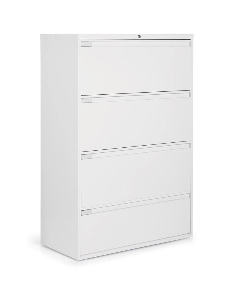 4 Drawer White Lateral File Cabinet S9967