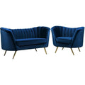 2 Piece Velvet Living Room Furniture Set with Loveseat and Accent Chair P7703
