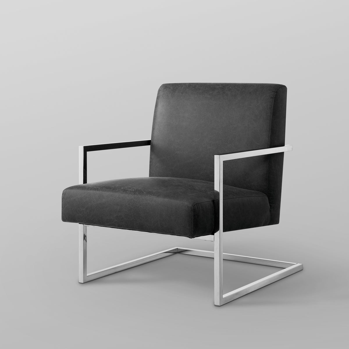 Charcoal PU Leather Accent Chair N671382